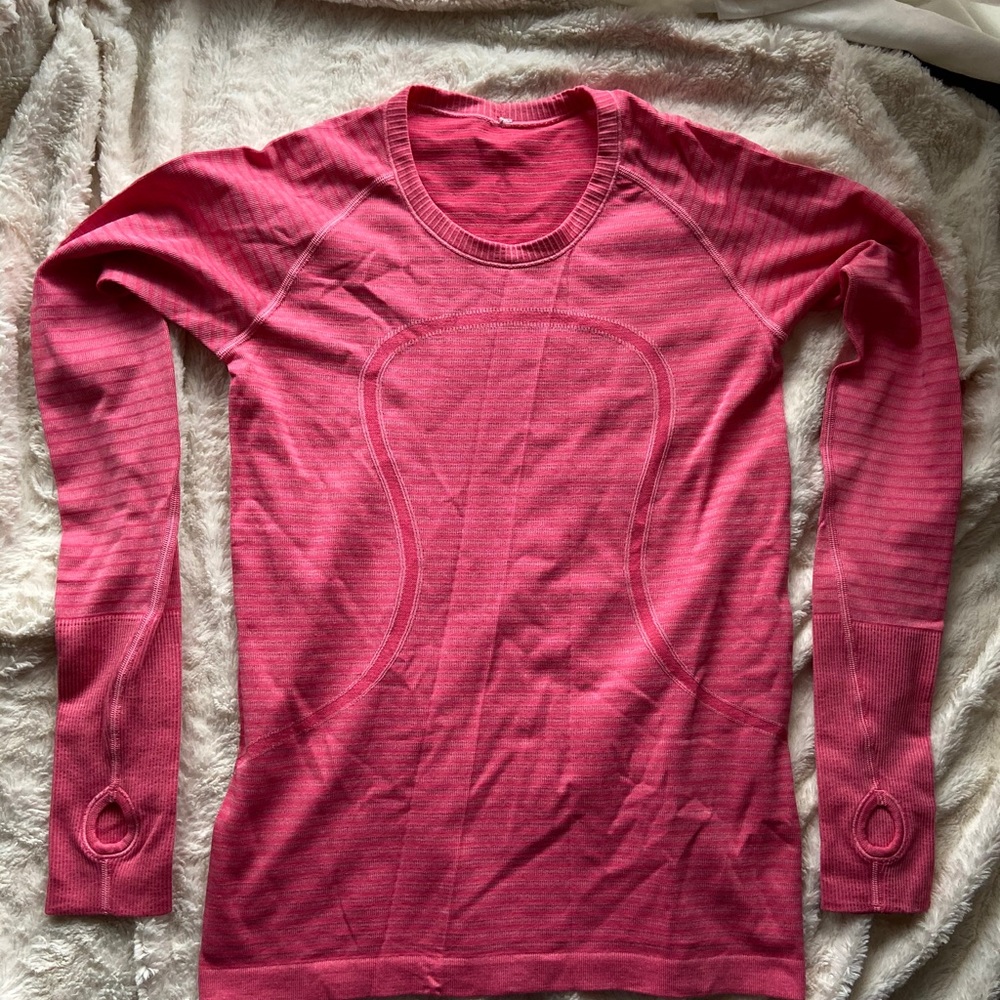 LAST DISCOUNT ** LULULEMON size 8 pink long sleeve swiftly